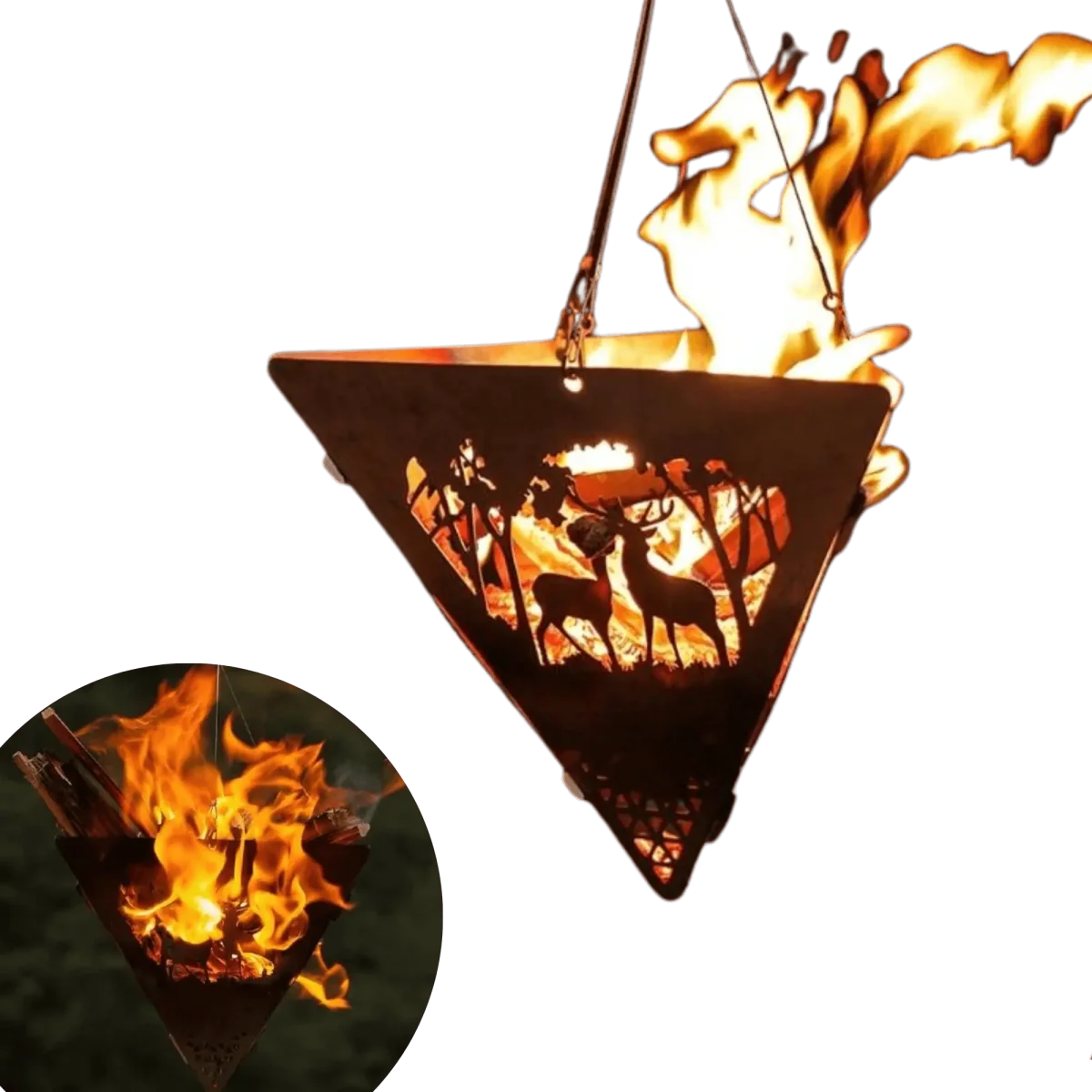 Suspension pour feu de camp triangulaire camping